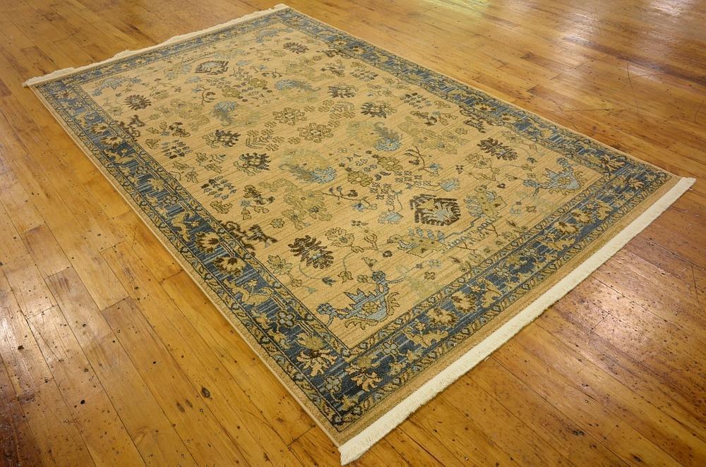 Lathan - Blue Border Gold Rug - Nordic Side - feed-cl0-over-80-dollars, unique-loom, us-only, us-ship