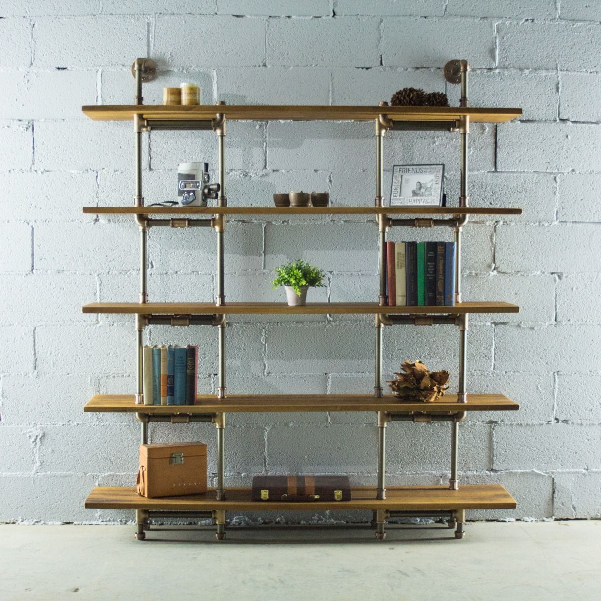 Modern Industrial Five Shelf Large Bookcase - Nordic Side - 10-18, feed-cl0-over-80-dollars, furniture-pipeline, furniture-tag, US
