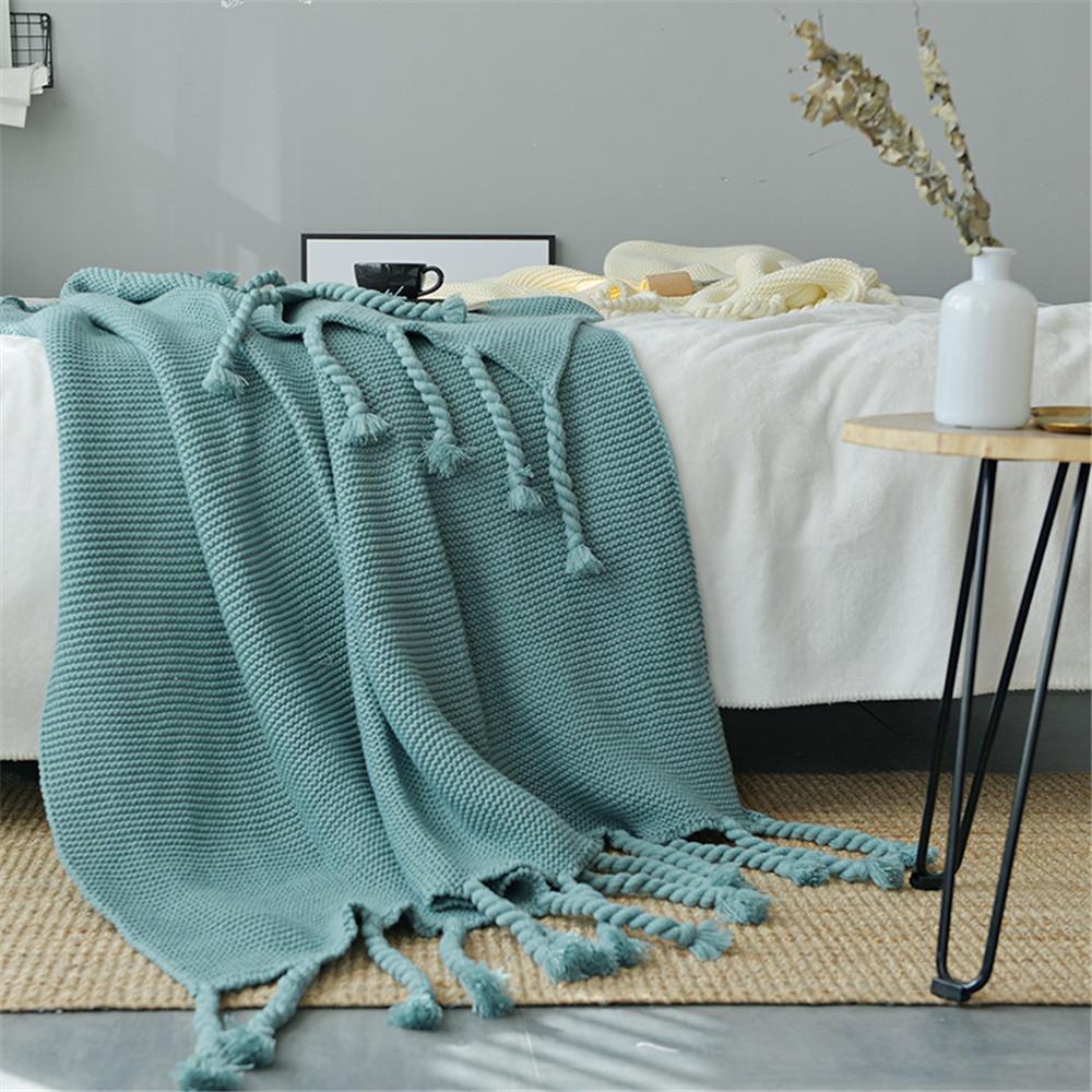 Chunky Tassel Blanket - Nordic Side - Bedroom, Blanket, Cozy, Living Room, not-hanger