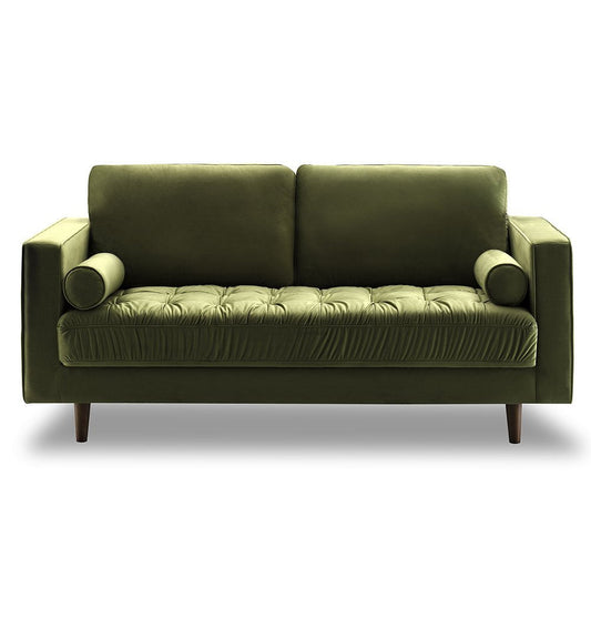 Bente - Tufted Green Velvet Loveseat 2-Seater Sofa