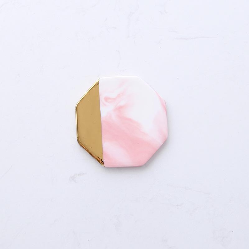 Marble Pink Ceramic Coaster (Set of 3)