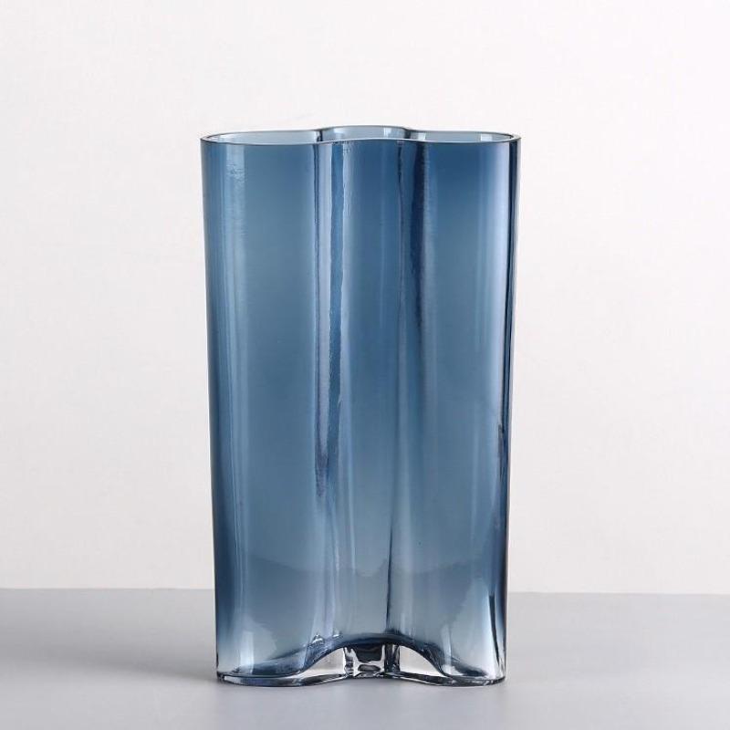 Abstract Waves Crystal Vase