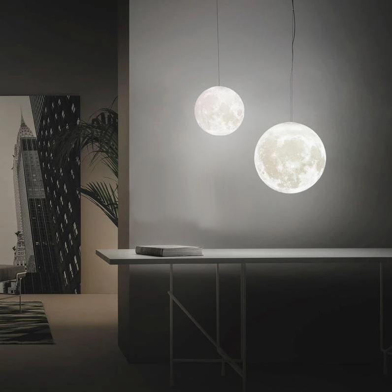 Full Moon 3D Hanging Lamp - Nordic Side - 11-30, 3D, best-selling-lights, feed-cl0-over-80-dollars, hanging-lamp, lamp, light, lighting, lighting-tag, modern, modern-lighting