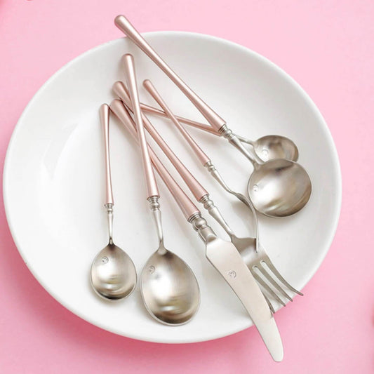 1 Pc Pink & Silver Cutlery - Nordic Side - 