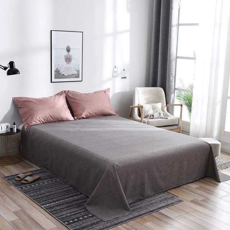 Two Tone Duvet Cover Set - Nordic Side - bed, bedding, duvet