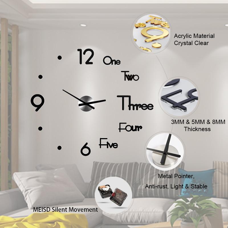 Creative 3D DIY Wall Clock - Nordic Side - Wall Clock