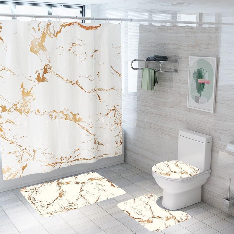 Stylish Patterned Bathroom Set (4 Pieces Included) - Nordic Side - 4, bathroom, included, patterned, pieces, set, stylish