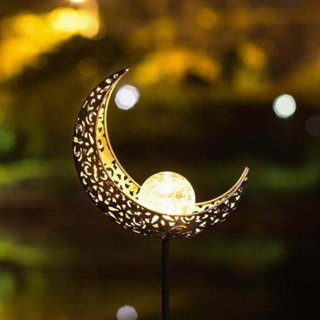 Marisol- Solar Moon Crackle Garden Decor Light - Nordic Side - LIGHTING