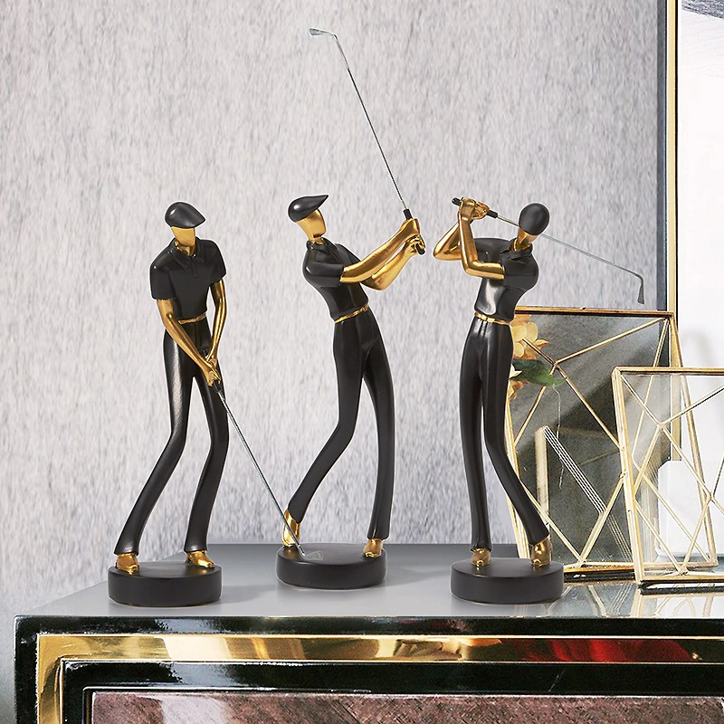 HomeQuill™ Modern Golfer Figurines - Nordic Side - 