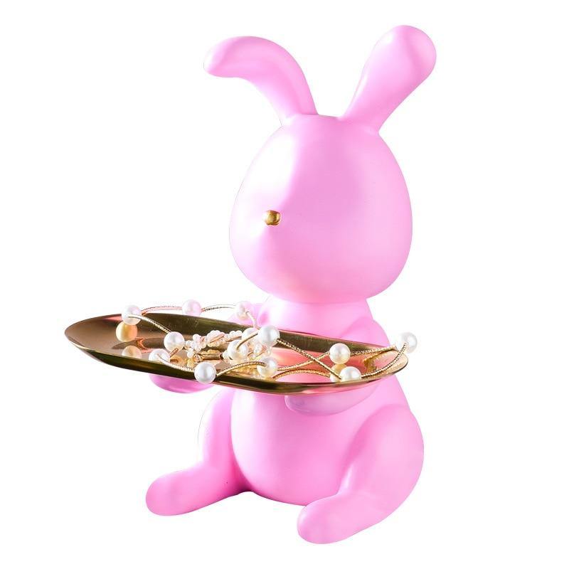 Bunny & Bear Holder Figurines - Nordic Side - bear, bunny, figurine, holder
