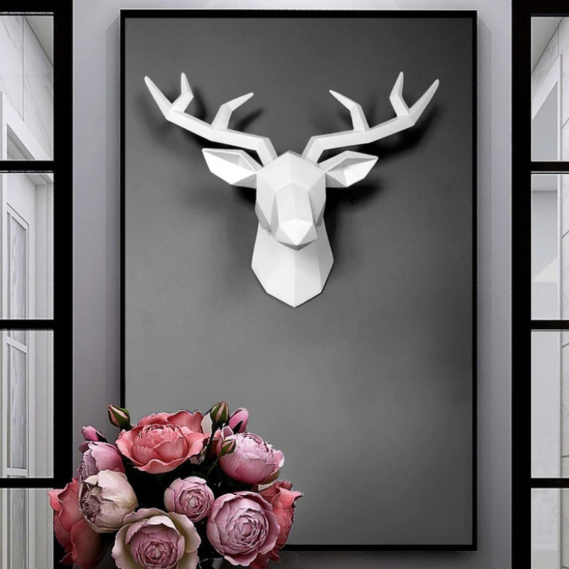 HomeQuill™ Geometric 3D Deer Head Wall Decoration - Nordic Side - 