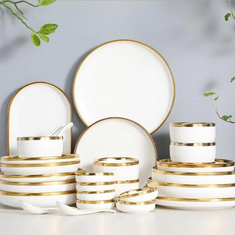 White Ceramics Tableware Set