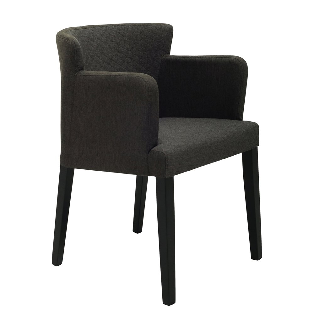 Rhoda - Mud & Black Armrest Dining Chair - Nordic Side - 06-10, feed-cl0-over-80-dollars, feed-cl1-furniture, gfurn, hide-if-international, modern-furniture, us-ship