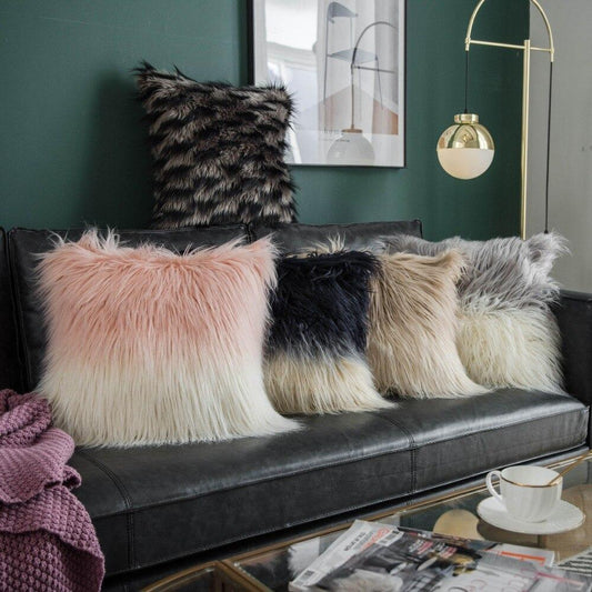Long Fur Plush Pillow Case - Nordic Side - 
