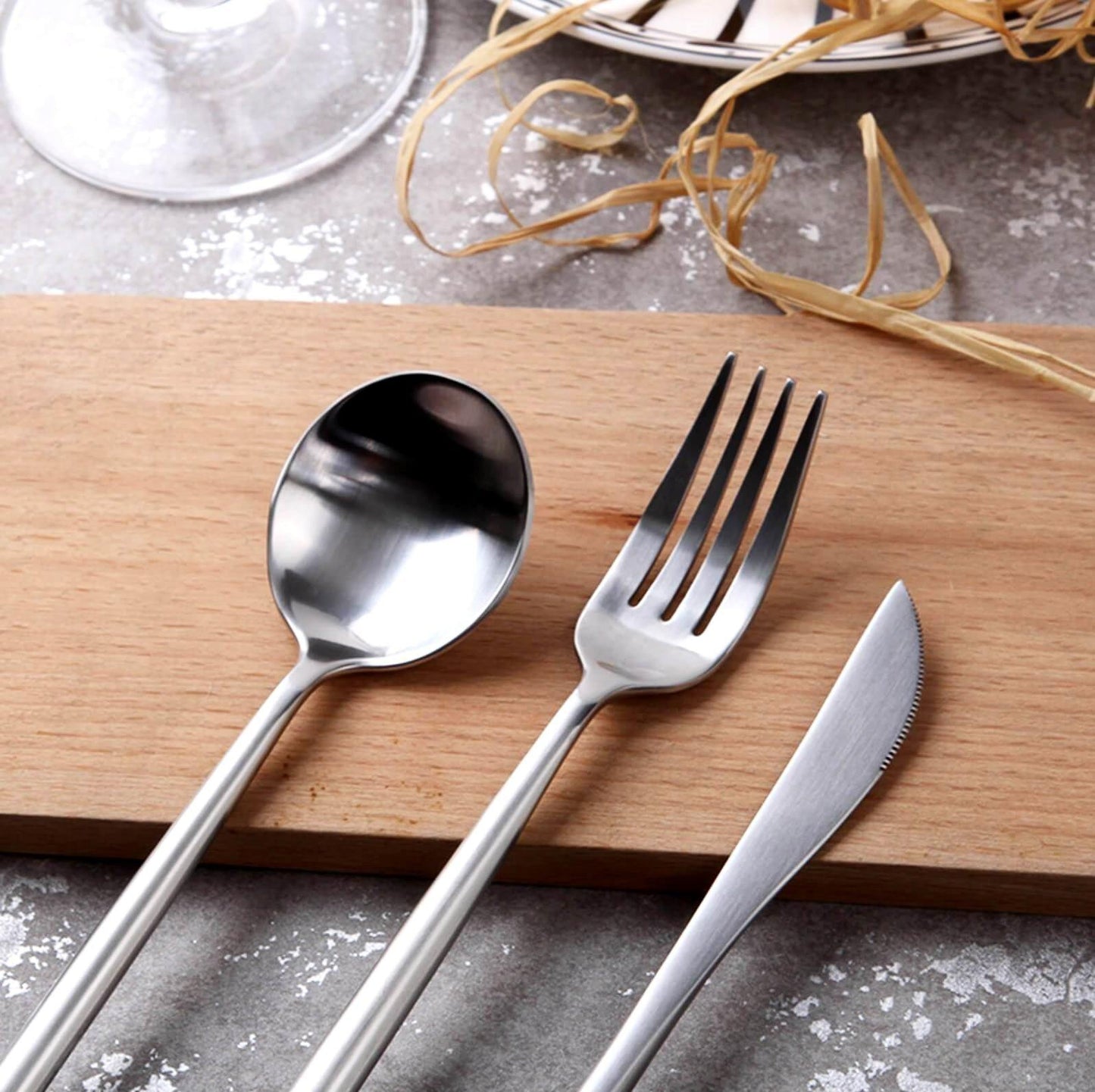 4 Psc Silver Cutlery Set - Nordic Side - 