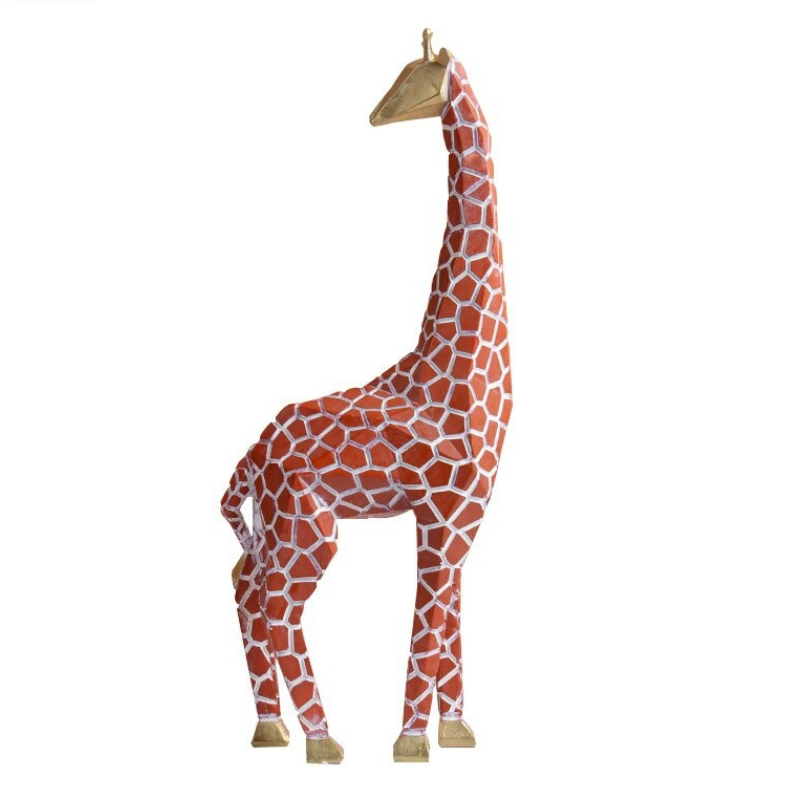 HomeQuill™ Handmade Geometric Giraffe Sculpture - Nordic Side - 