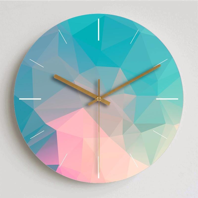 Vibrant Geometric Wall Clock - Nordic Side - clock, geometric, vibrant