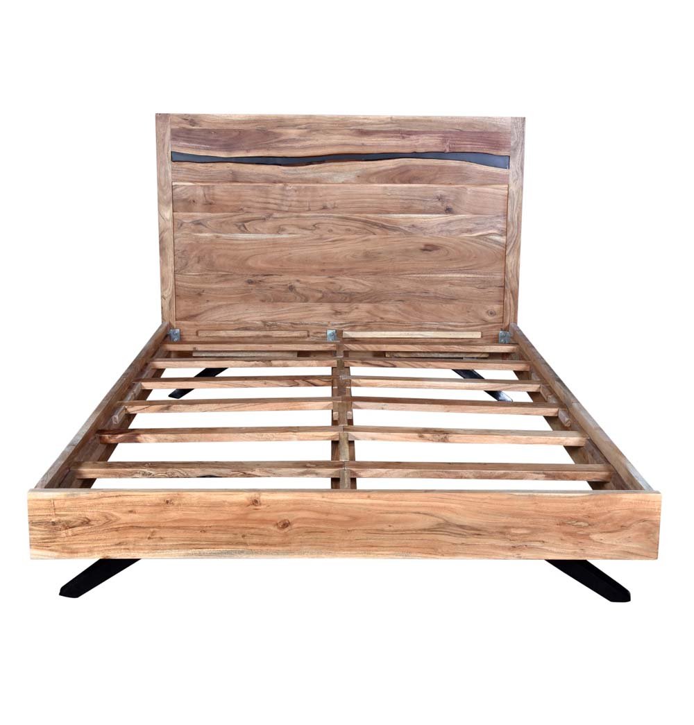 Arjun - Wood Frame Queen Bed - Nordic Side - 06-10, feed-cl0-over-80-dollars, feed-cl1-furniture, gfurn, hide-if-international, us-ship