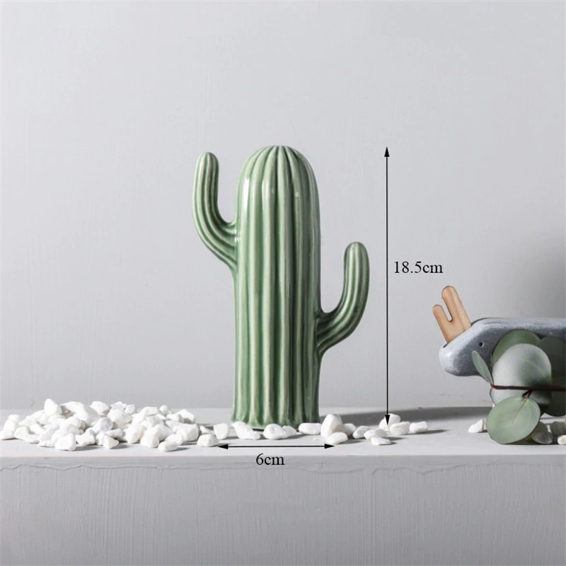 HomeQuill™ Ceramic Cactus Figurines - Nordic Side - 