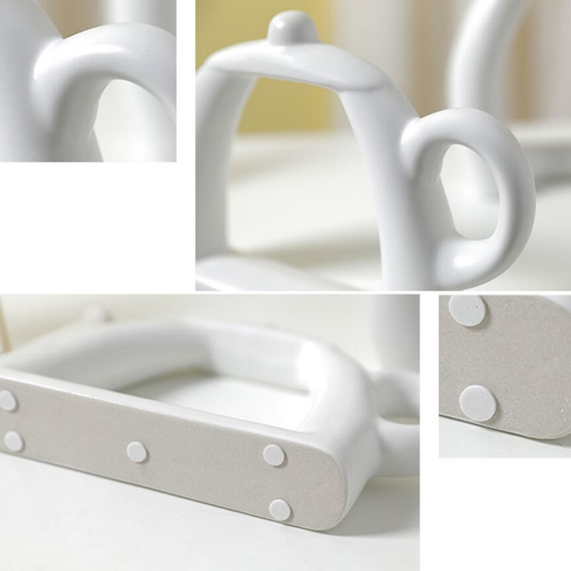 HomeQuill™ Minimalist White Ceramic Teapot Vase - Nordic Side - 