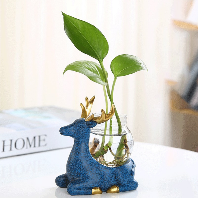 HomeQuill™ Hydroponic Deer Vase - Nordic Side - 