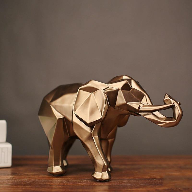 Golden Elephant Statue - Nordic Side - elephant, gold, golden, statue