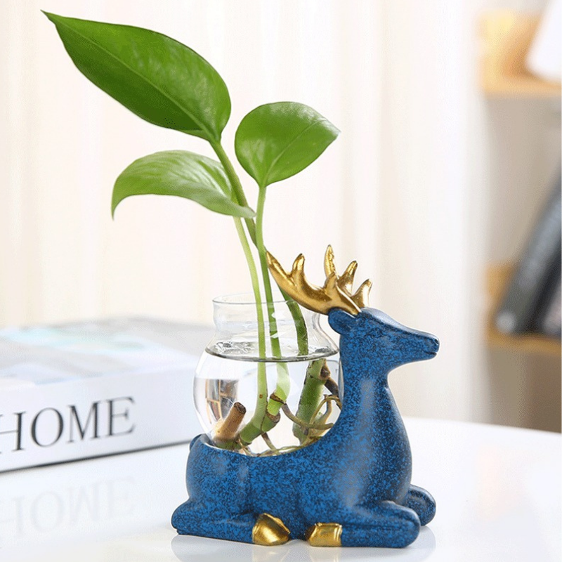 HomeQuill™ Hydroponic Deer Vase - Nordic Side - 