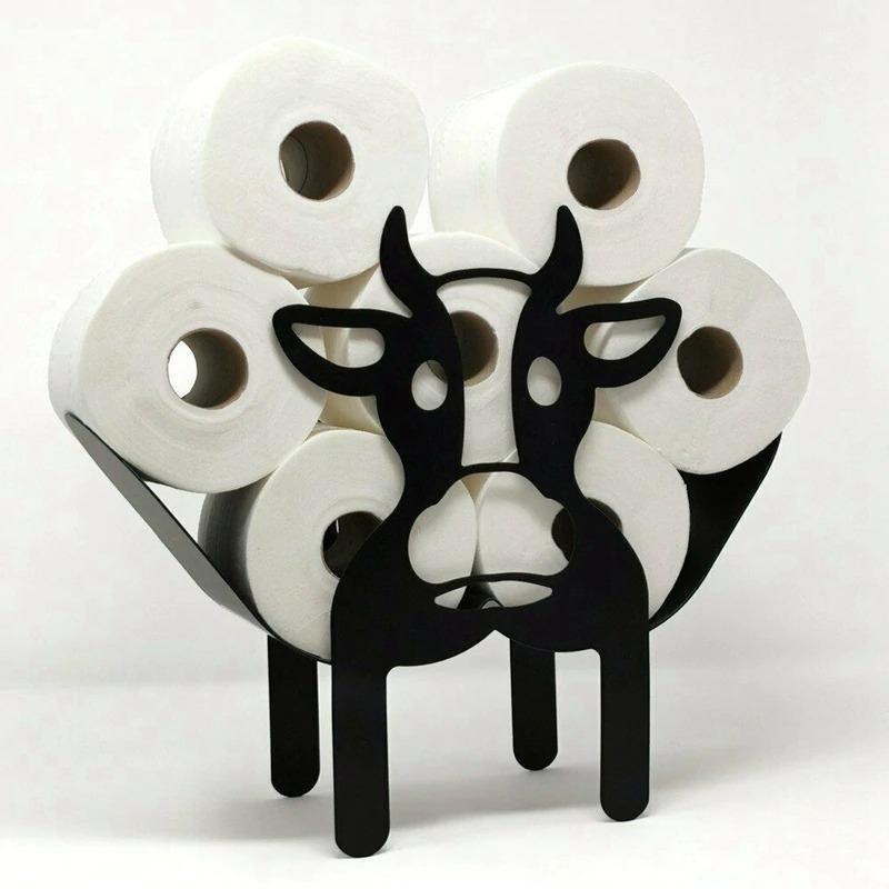 Decorative Cow Paper Holder - Nordic Side - cow, holder, paper, toilet