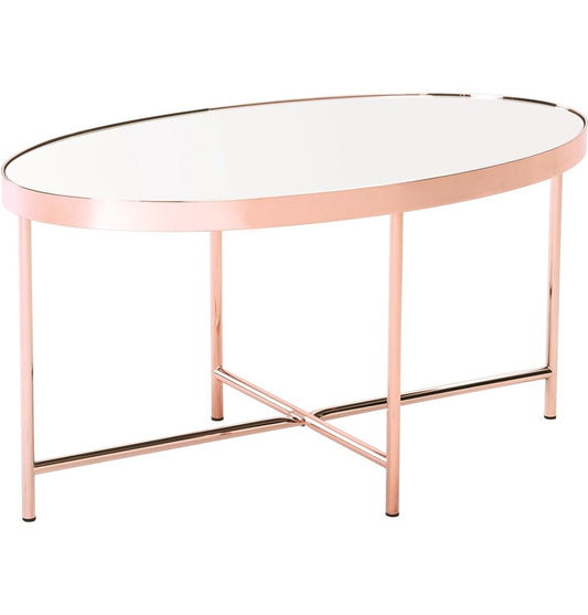 Xander - Oval Coffee Table with Mirror Top