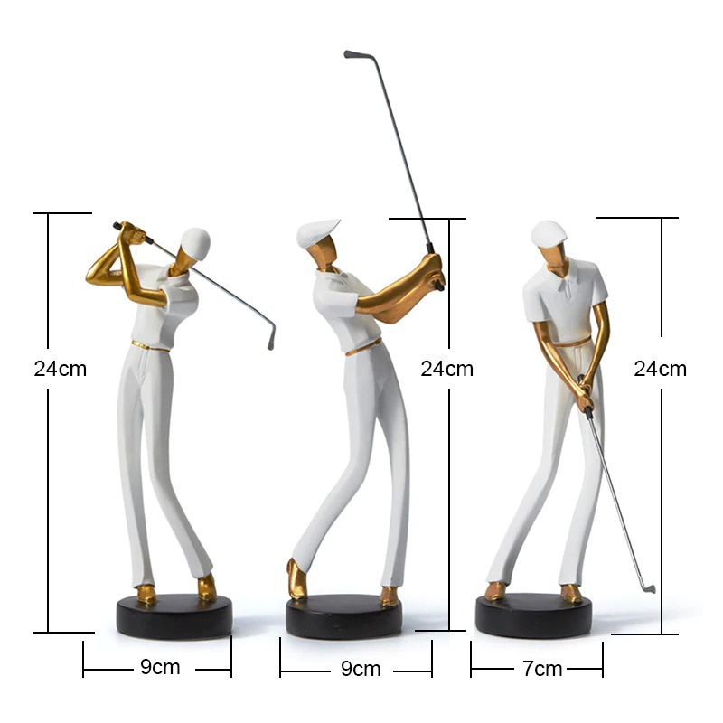 HomeQuill™ Modern Golfer Figurines - Nordic Side - 