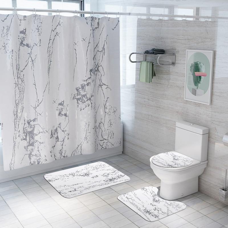 Stylish Patterned Bathroom Set (4 Pieces Included) - Nordic Side - 4, bathroom, included, patterned, pieces, set, stylish