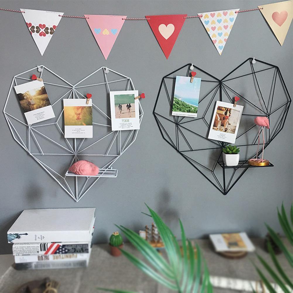 Heart Shaped Photo Wall - Nordic Side - clip, heart, holder, panel