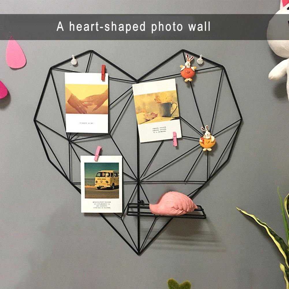 Heart Shaped Photo Wall - Nordic Side - clip, heart, holder, panel