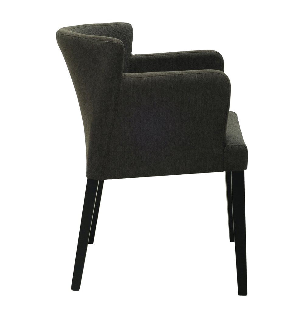 Rhoda - Mud & Black Armrest Dining Chair - Nordic Side - 06-10, feed-cl0-over-80-dollars, feed-cl1-furniture, gfurn, hide-if-international, modern-furniture, us-ship