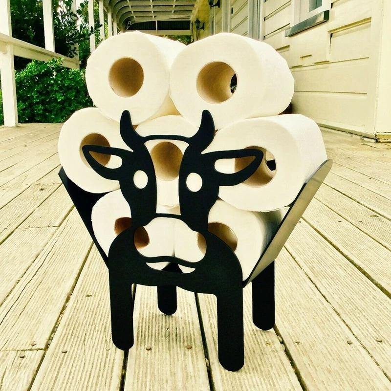 Decorative Cow Paper Holder - Nordic Side - cow, holder, paper, toilet