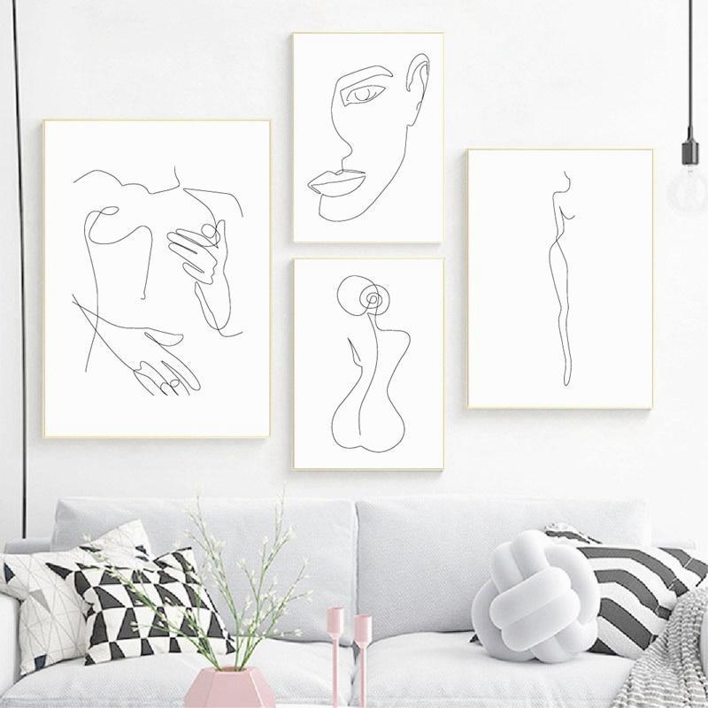 Femme Figure Line Print - Nordic Side - Art + Prints, not-hanger