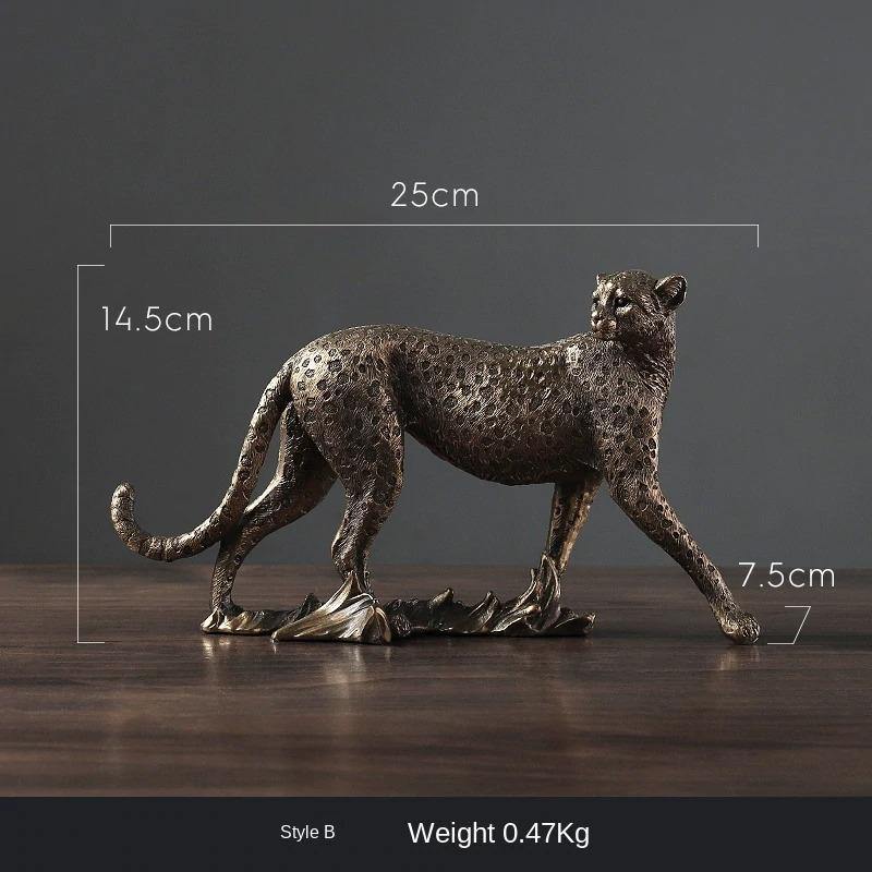 HomeQuill™ African Leopard Tabletop Figurine - Nordic Side - 