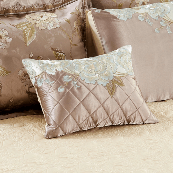 Bellor Beige Embroidered Cotton Stain Jacquard Luxury Duvet Cover Set - Nordic Side - architecture, arcitecture, art, artist, ashley furniture near me, Bellor Beige Embroidered Cotton Stain J