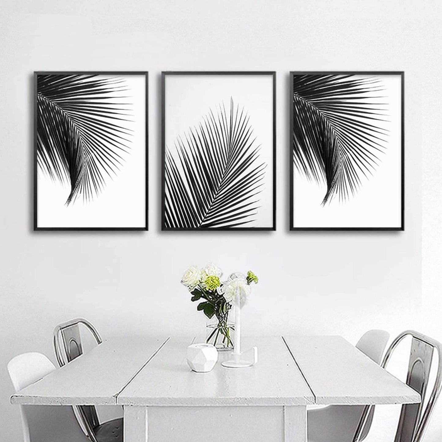 Black White Palm Leaves - Nordic Side - 
