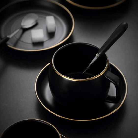 Blacked Out Teacup Collection Set - Nordic Side - architecture, arcitecture, art, artist, contemporaryart, decor, decoration, design, designer, designinspiration, edison, grey, home, home dec