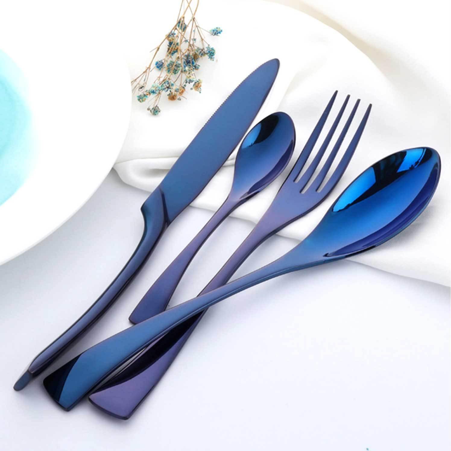 Blue Slim Metal Cutlery Set - Nordic Side - 