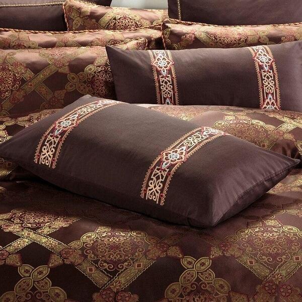 Caltada Brown Coffee Jacquard Cotton Stain Luxury Duvet Cover Set - Nordic Side - amazing, architecture, arcitecture, art, artist, ashley furniture near me, beautiful, bobs furniture outlet, 