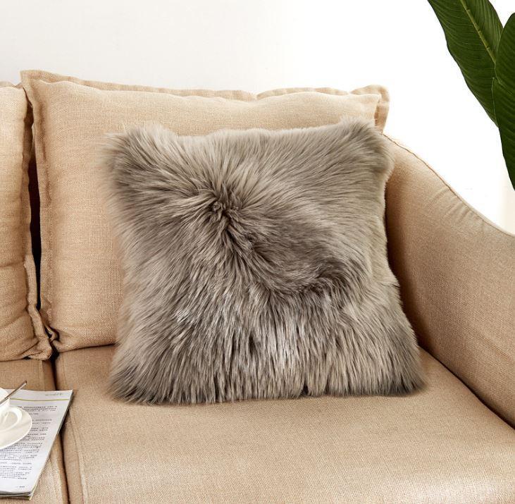 Soft Plush Fur Pillow Cover Case - Nordic Side - 
