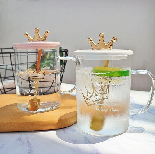 Crown Transparent Mug With Cover - Nordic Side - 