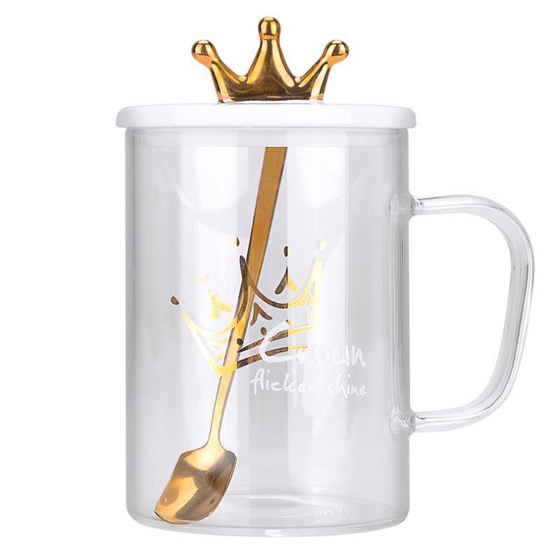 Crown Transparent Mug With Cover - Nordic Side - 