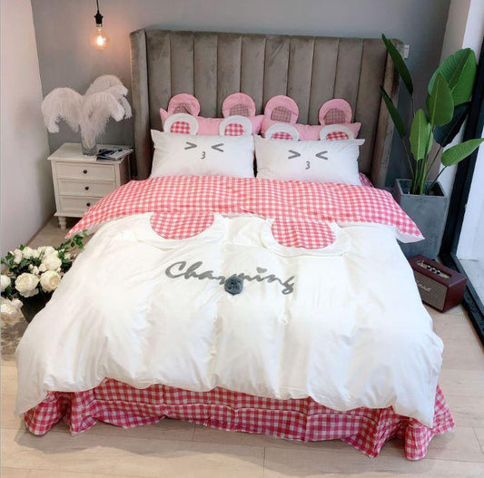 Rabbit Ear Girl Bedding Set - Nordic Side - 