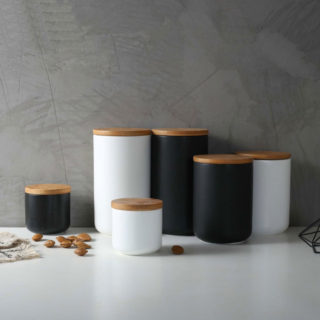 Ceramic Black & White Storage - Nordic Side - 