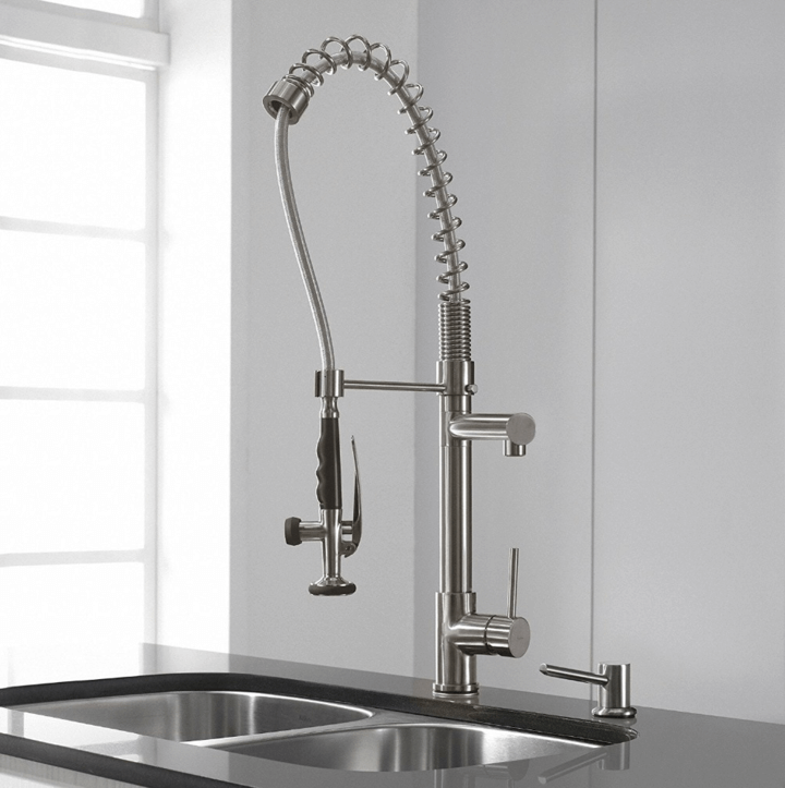 28.5" Chrome Swivel Spout Modern Kitchen Faucet 5800-55s - Nordic Side - 28.5" Chrome Swivel Spout Modern Kitchen Faucet 5800-55s, architecture, art, artist, bathroom vanity, contemporaryart,
