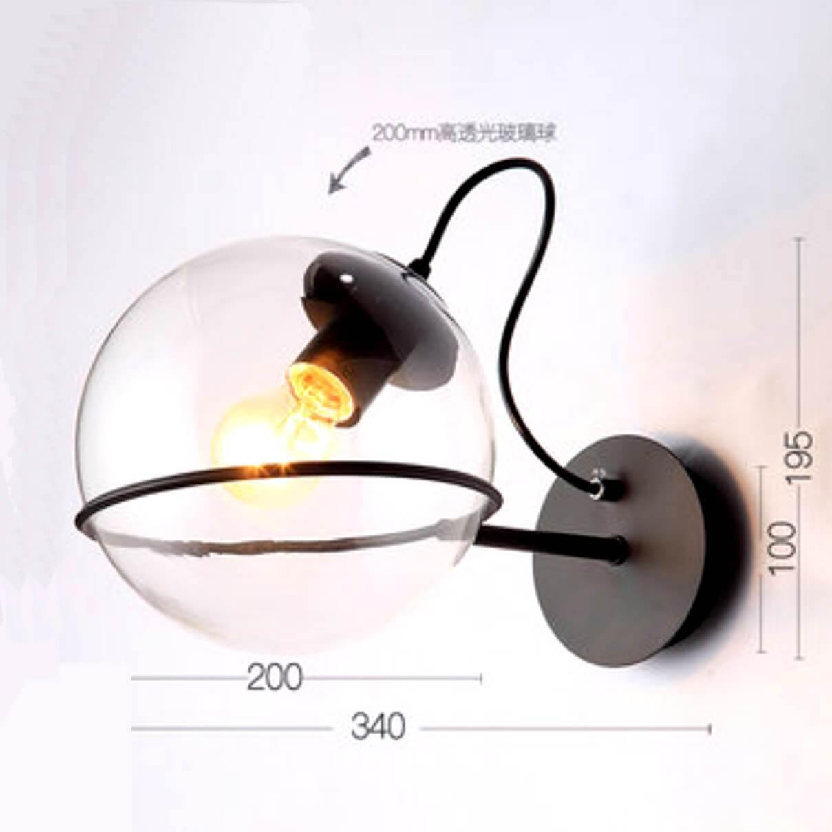 Clear Ball Wall Lamp - Nordic Side - 