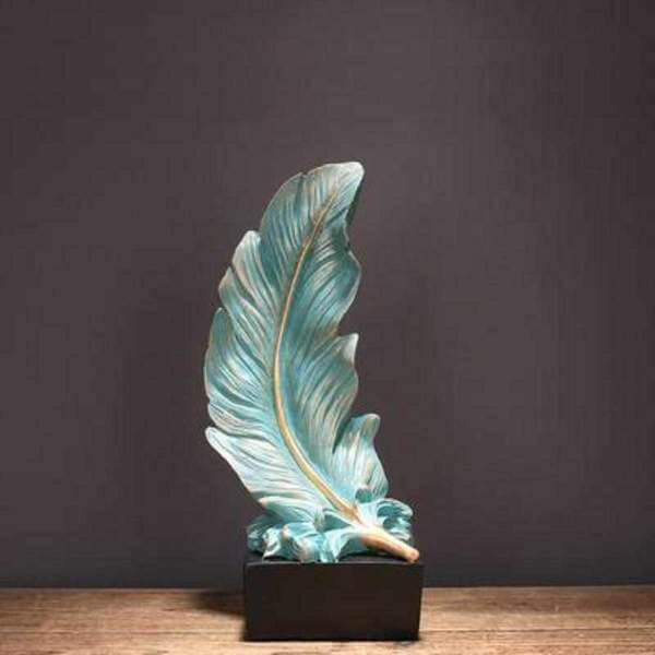 Decorative Blue Feather Figurine - Nordic Side - architecture, arcitecture, art, artist, contemporaryart, decor, decoration, Decorative Blue Feather Figurine, design, designer, designinspirat